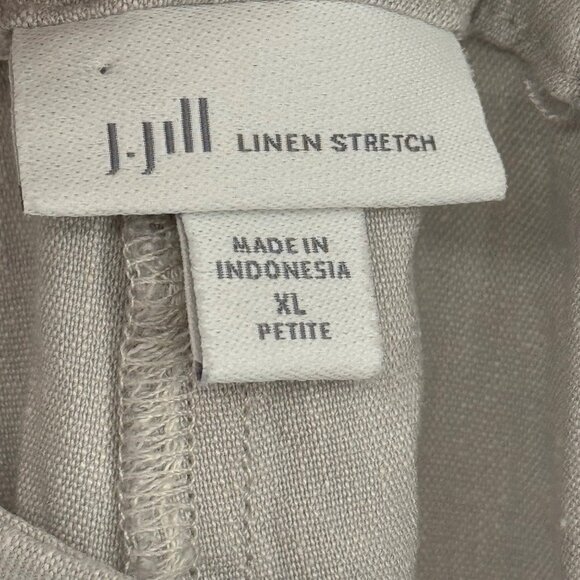 J.Jill Linen Stretch size XL Petite Pants Light Gray cropped - Picture 2 of 7